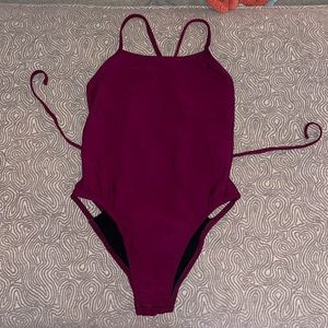Jolyn Gavin Swim Onesie size 32 color maroon purple